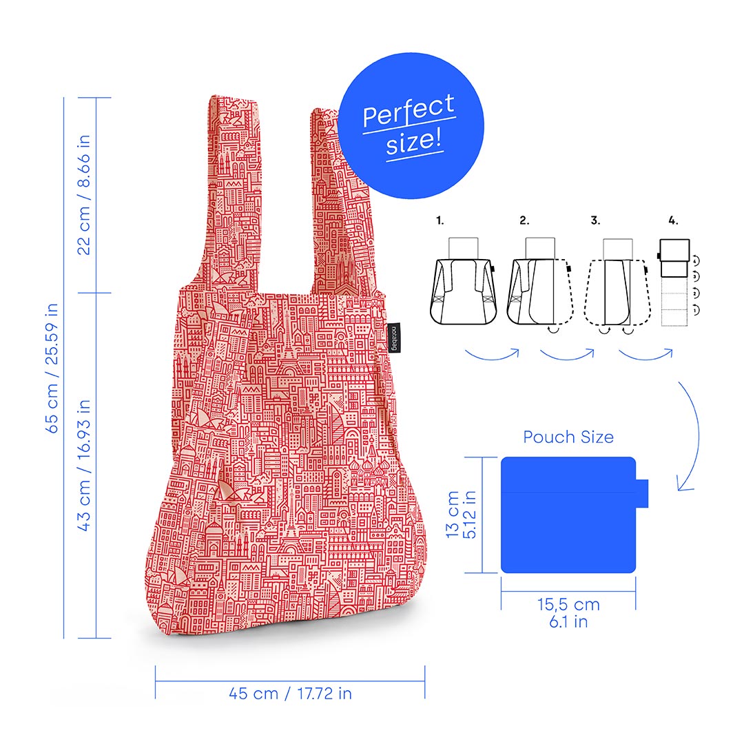 Notabag Hello World - Rose/Red - Pack of 5