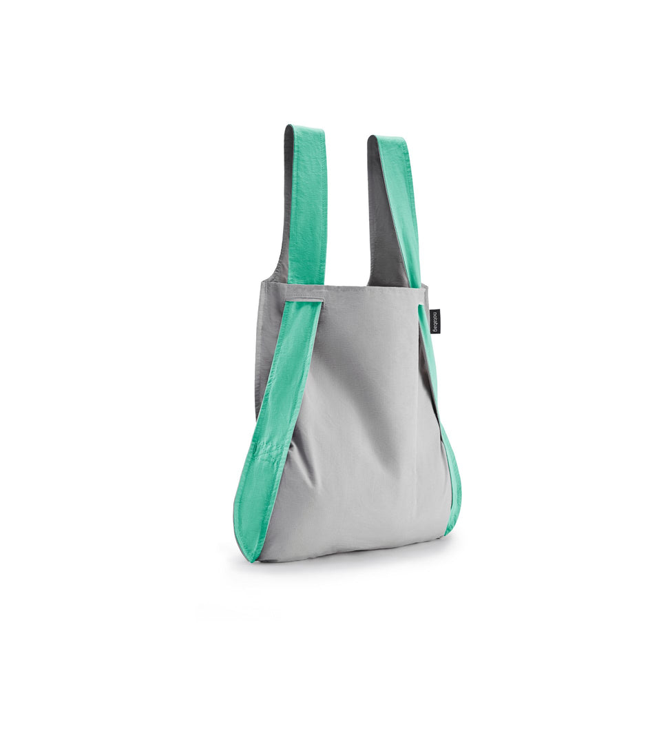 Notabag – Mint/Grey - Notabag - convertible bag - bag & backpack - reusable bag