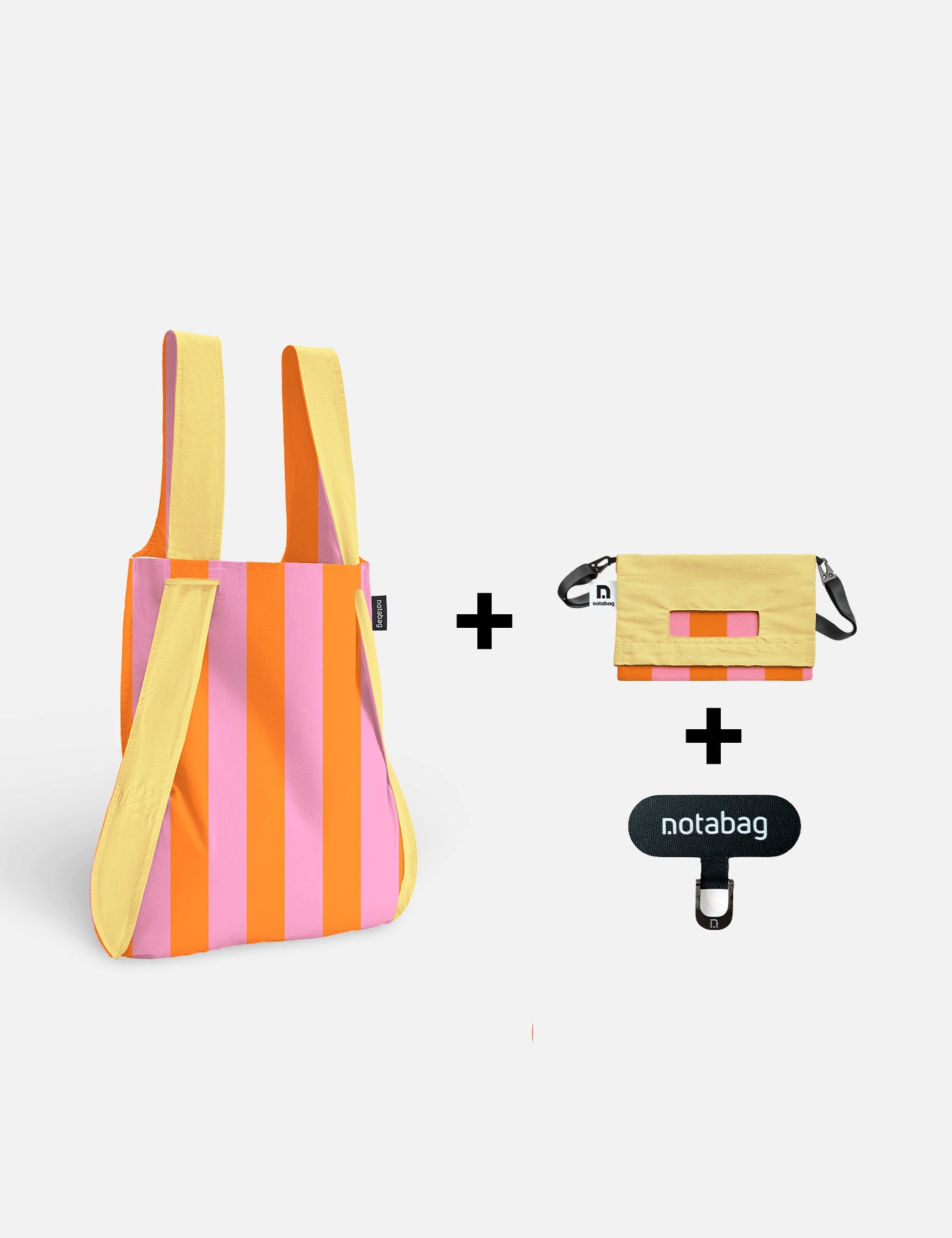 Original – Vanilla Stripes + Crossbody Light – Vanilla Stripes + Phone Strap Adapter – Black