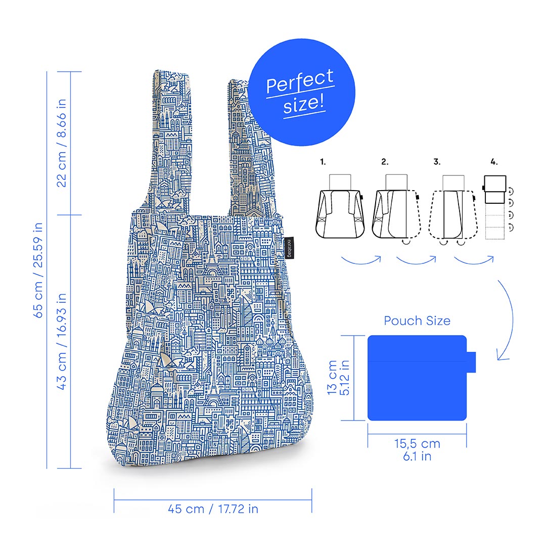 Notabag Hello World - Raw/Blue - Pack of 5