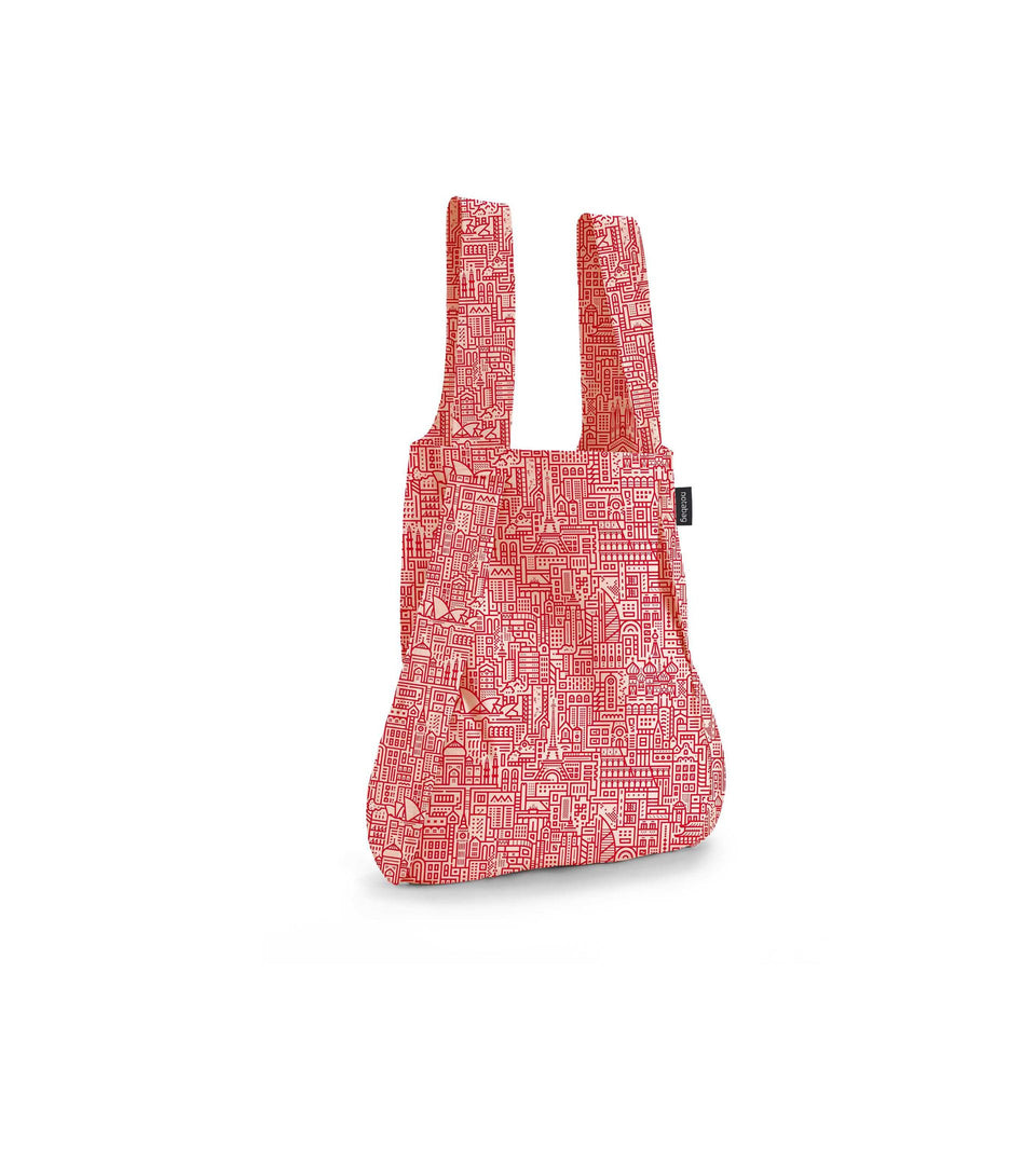 Notabag Hello World – Rose/Red - Notabag - convertible bag - bag & backpack - reusable bag
