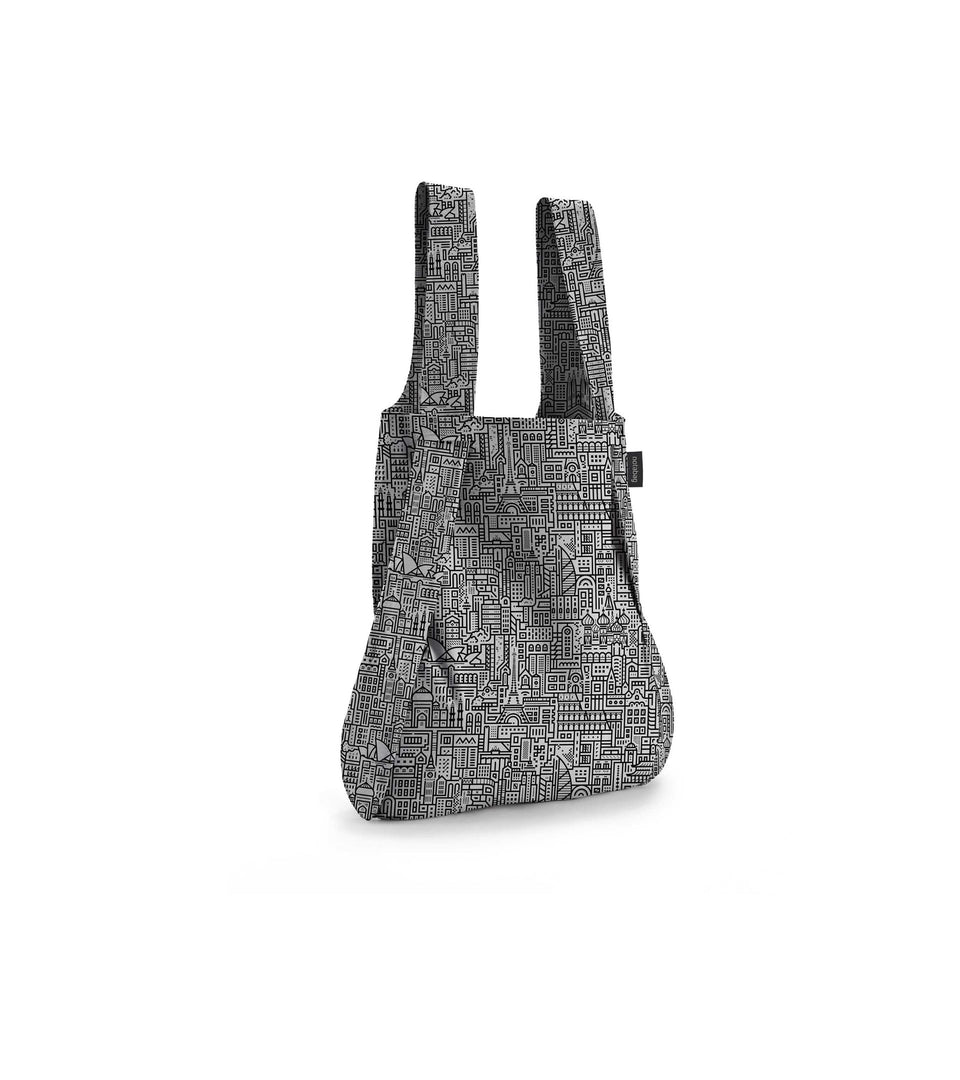 Notabag Hello World – Grey/Black - Notabag - convertible bag - bag & backpack - reusable bag