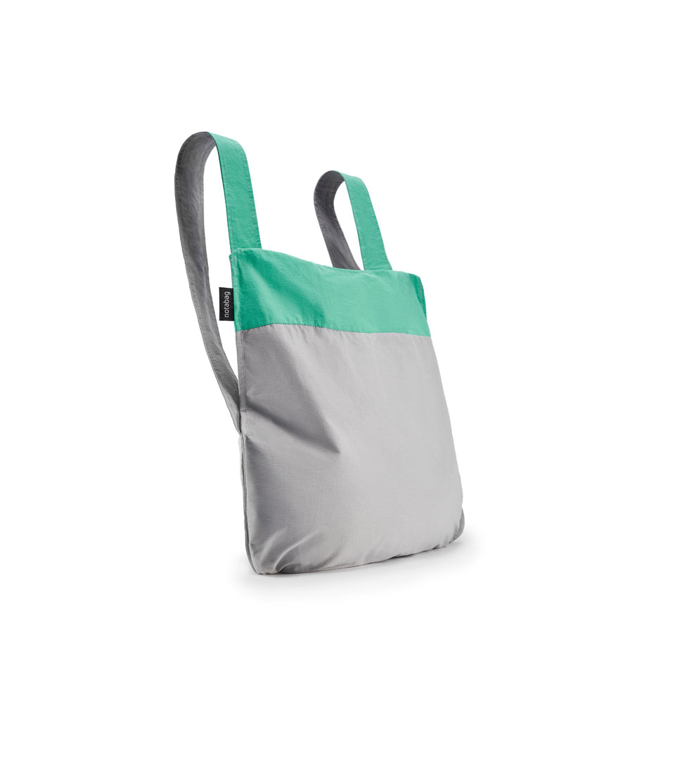 Notabag – Mint/Grey - Notabag - convertible bag - bag & backpack - reusable bag