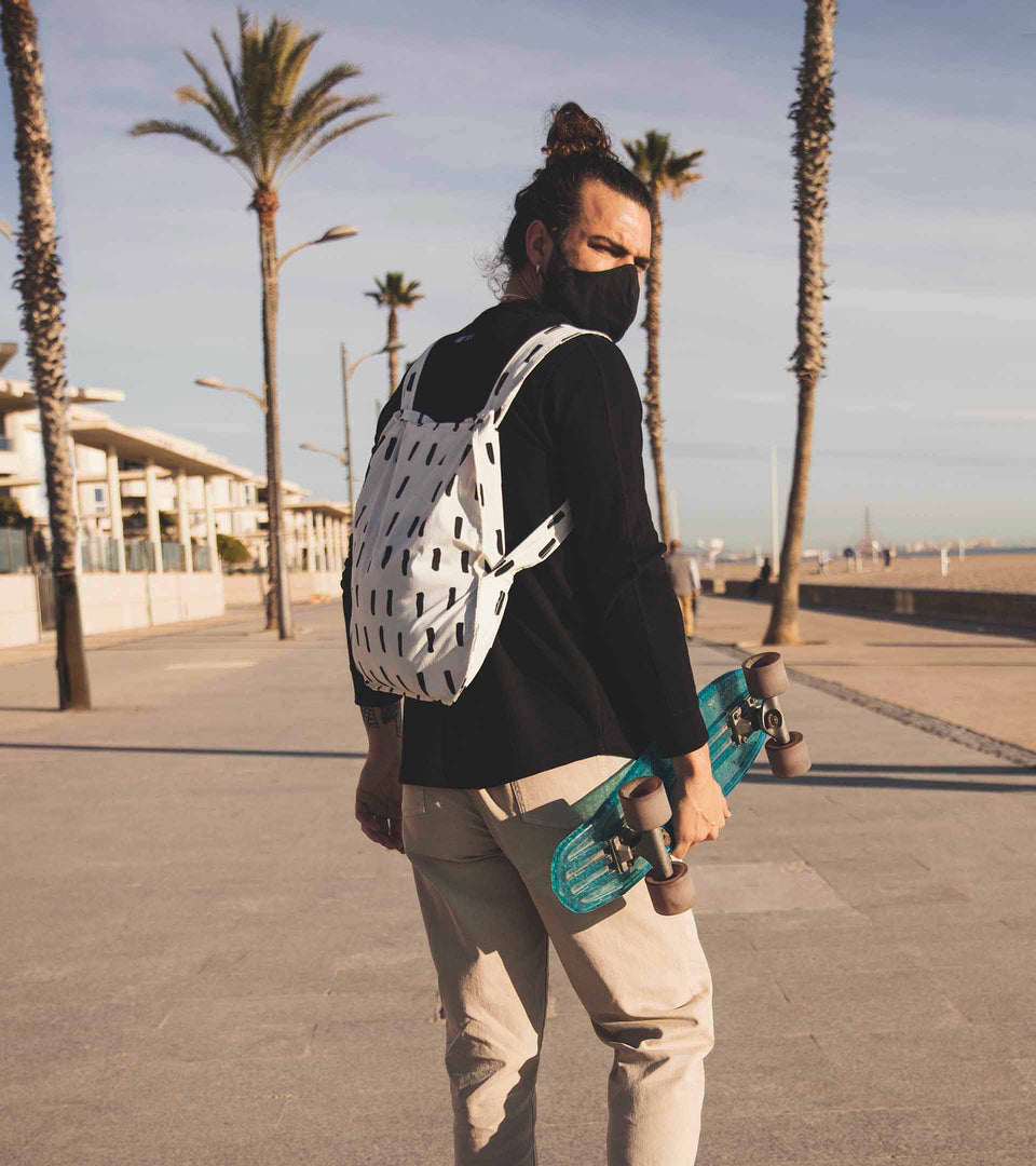 Notabag – Black Brush - Notabag - convertible bag - bag & backpack - reusable bag