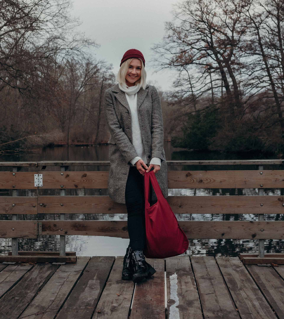 Notabag – Wine Red - Notabag - convertible bag - bag & backpack - reusable bag