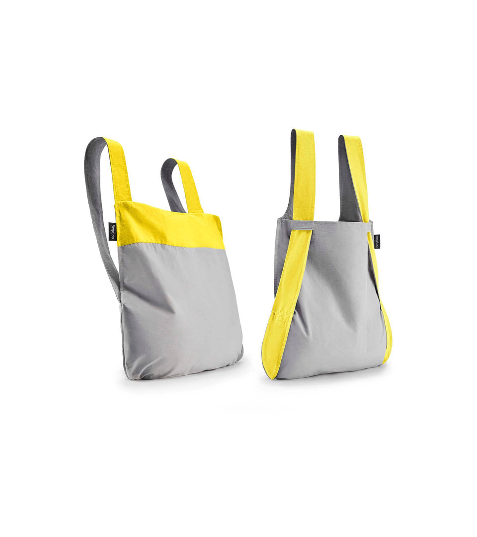 Notabag – Yellow/Grey - Notabag - convertible bag - bag & backpack - reusable bag